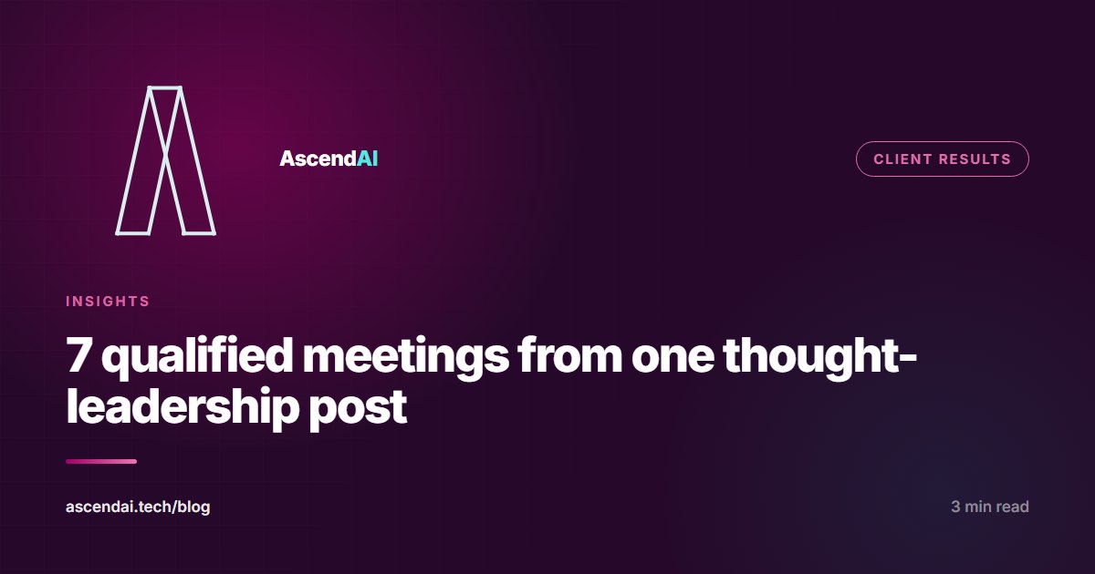 7 qualified meetings from one thought-leadership post