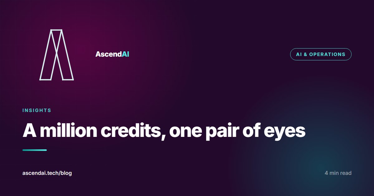 A million credits, one pair of eyes - reviewing AI output at scale