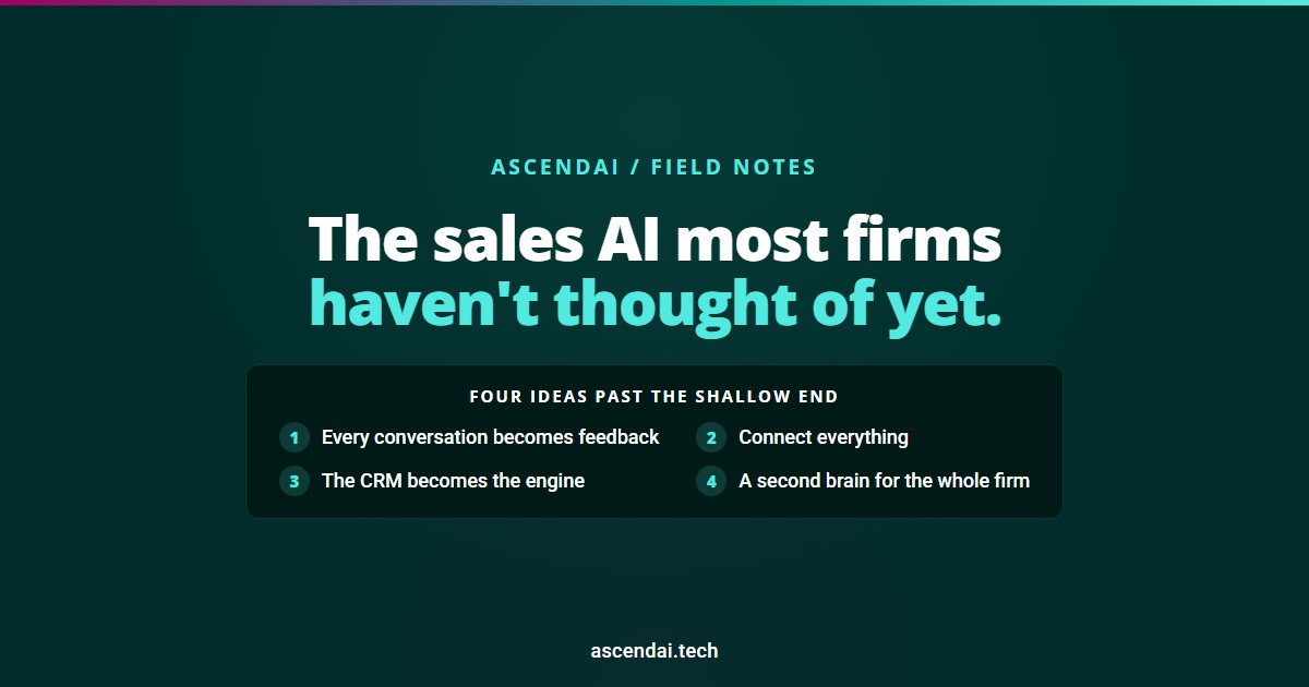 The sales AI most firms haven't thought of yet, with four ideas past the shallow end
