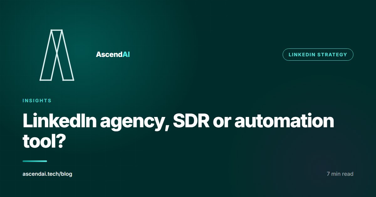 LinkedIn agency, SDR or automation tool: which should a professional services firm choose?
