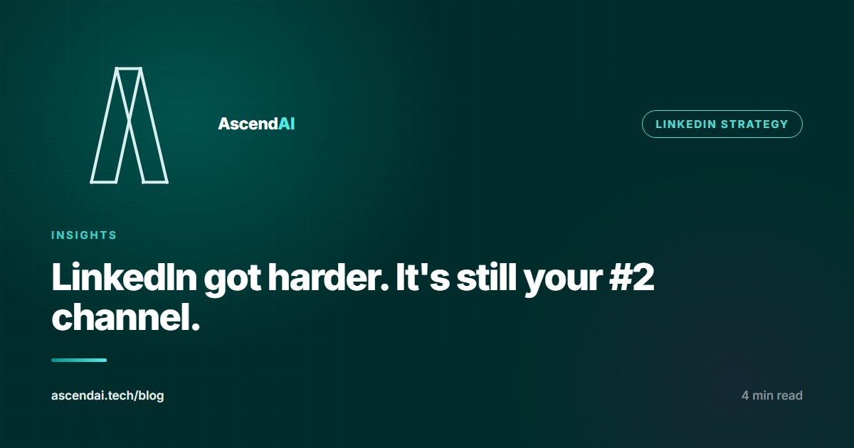 LinkedIn got harder, but it is still your number two channel