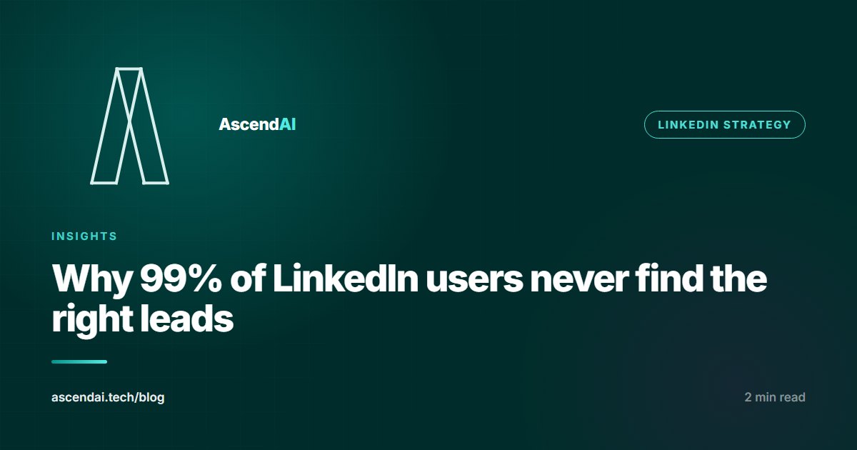 Why 99% of LinkedIn users never find the right leads