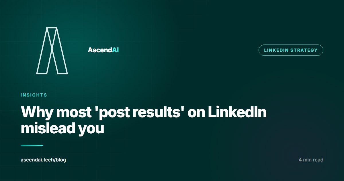 Why most LinkedIn post results are misleading for complex B2B services